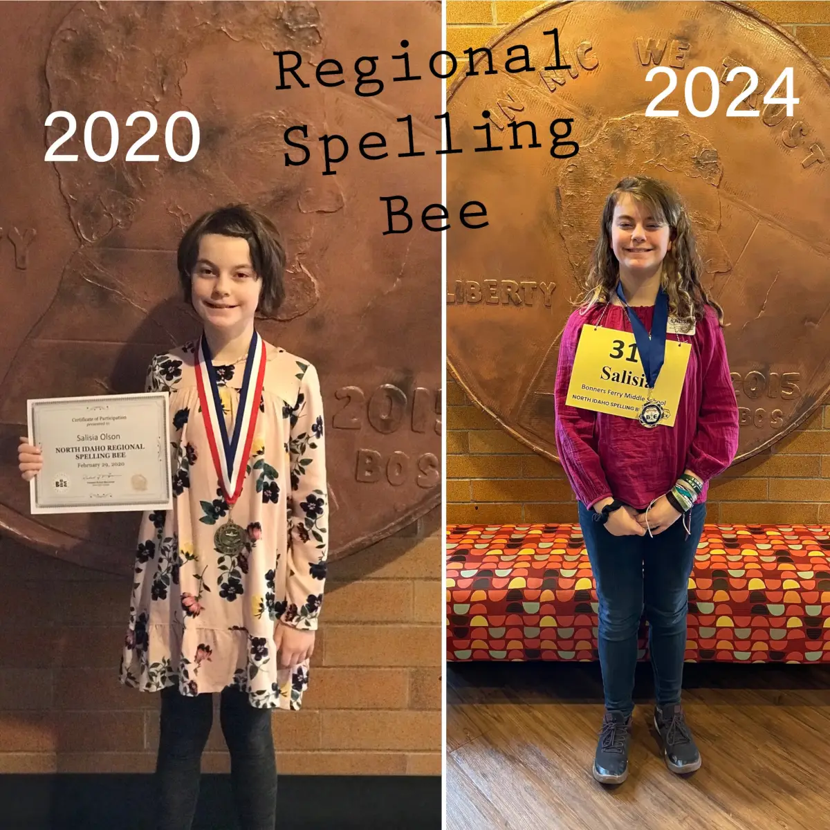 Sally Olson competes in second district spelling bee