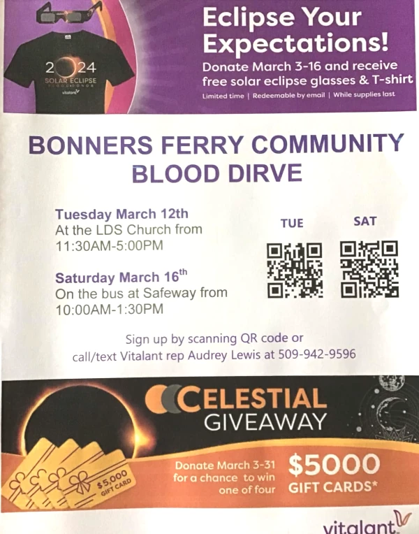 Bonners Ferry Community Blood Drive