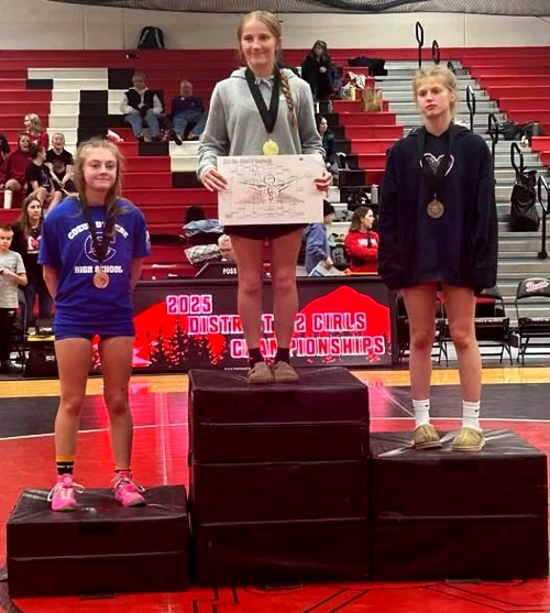 Neveah Therrien takes third district title