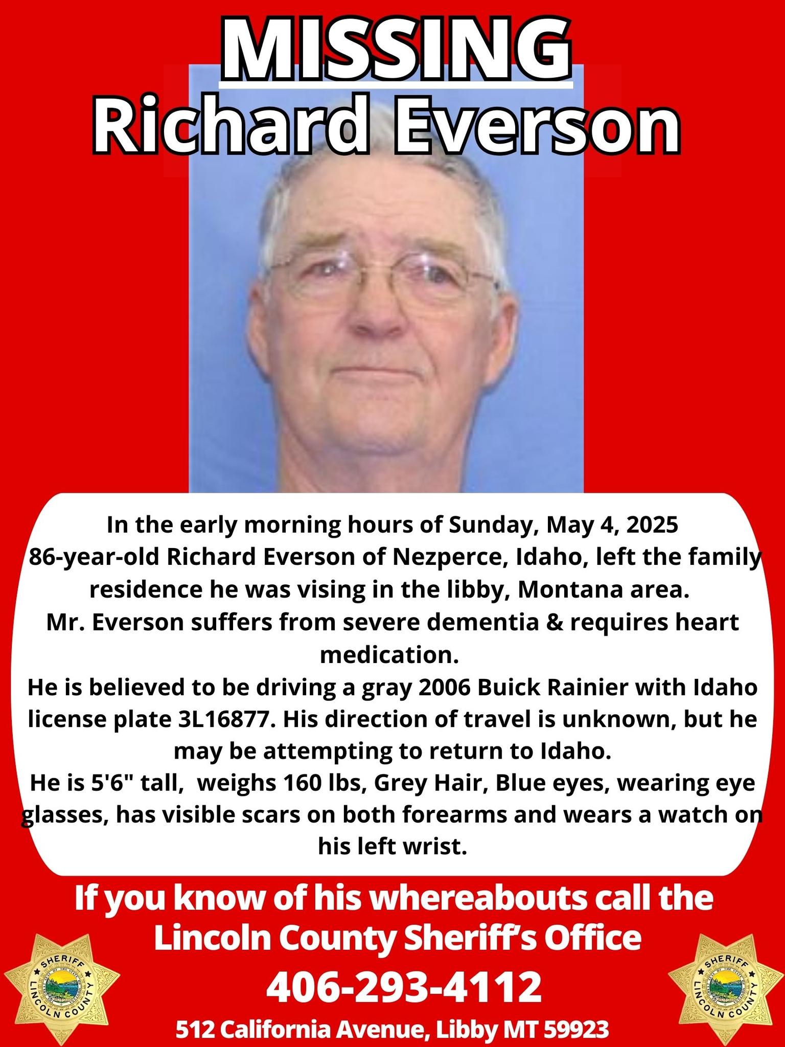 Idaho man missing from friend’s home in Libby