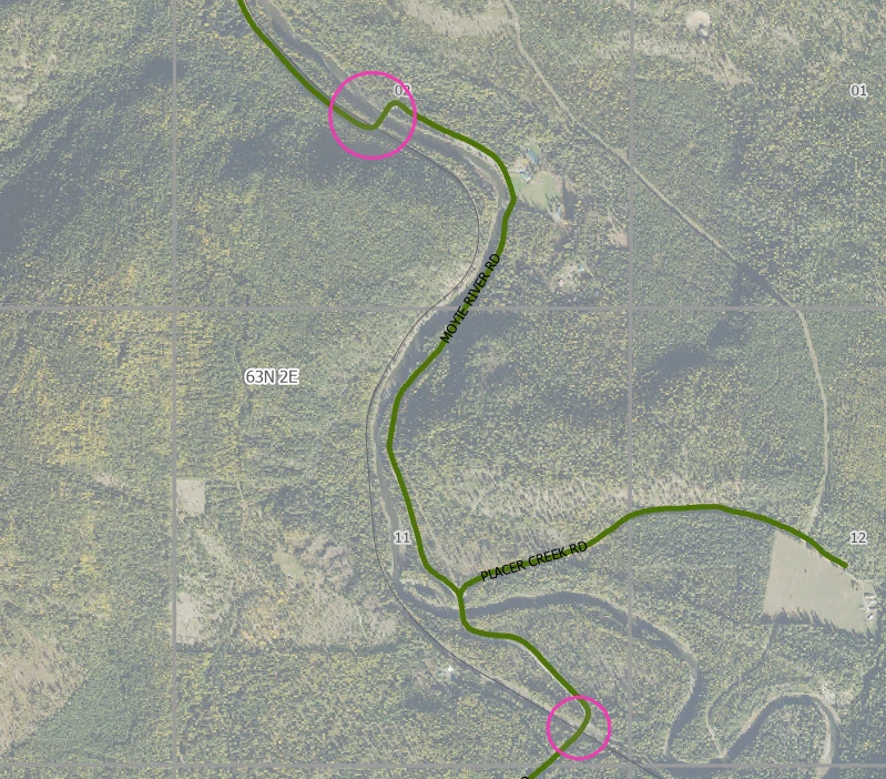 Union Pacific crossing repairs on Moyie River Road