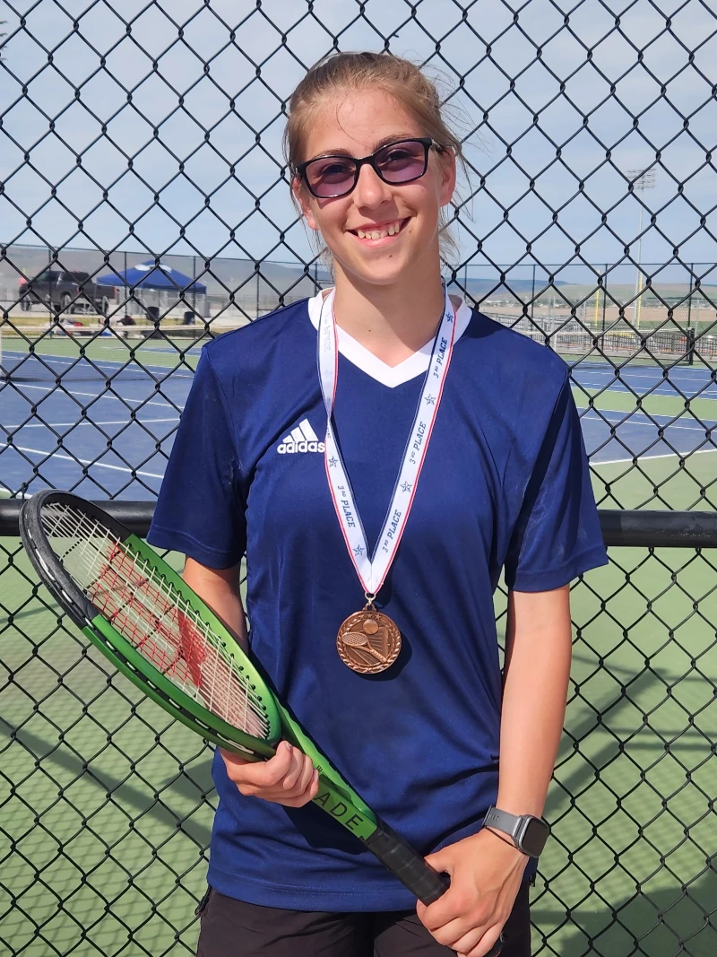 Kaitlyn Becker competes at Idaho State Tennis Competition