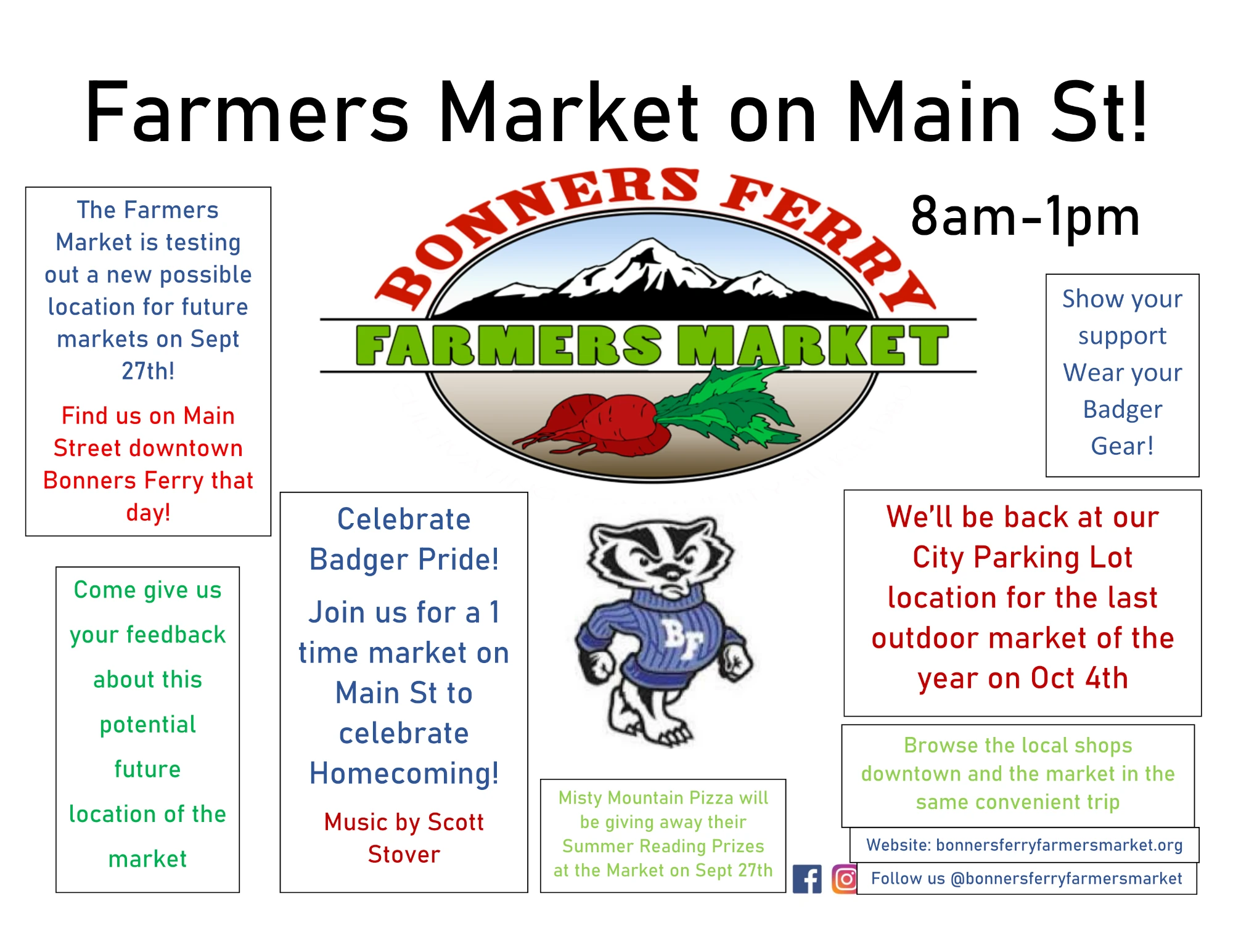 Farmer’s Market is moving but just for one day