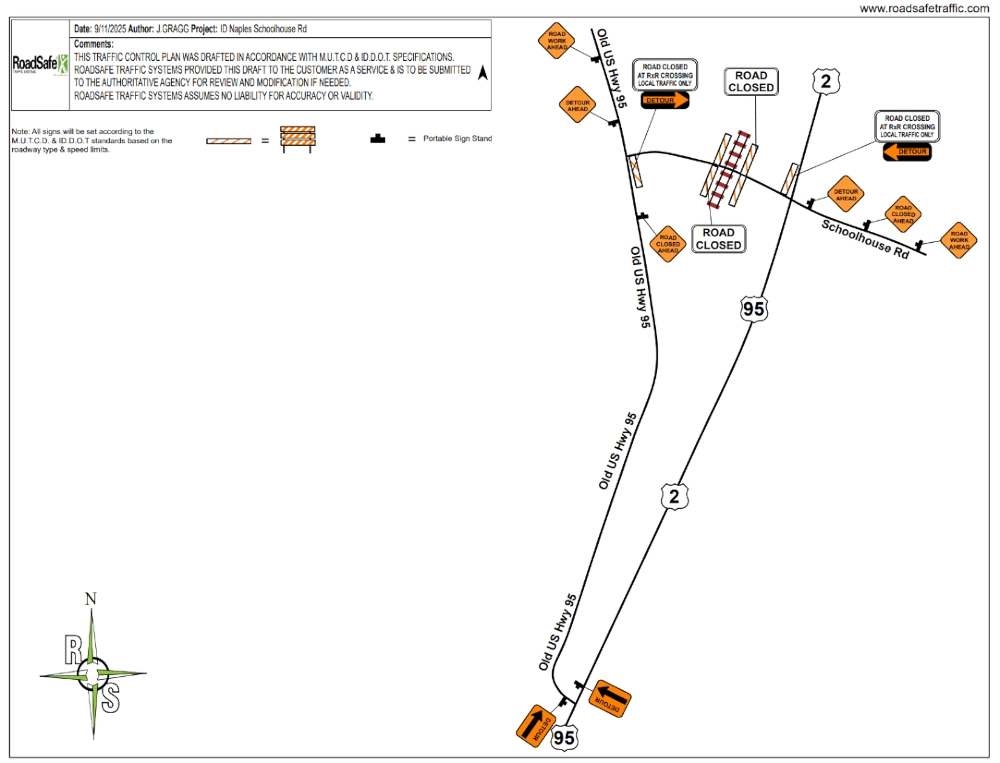 Closures on Blue Lake and School House Roads next week