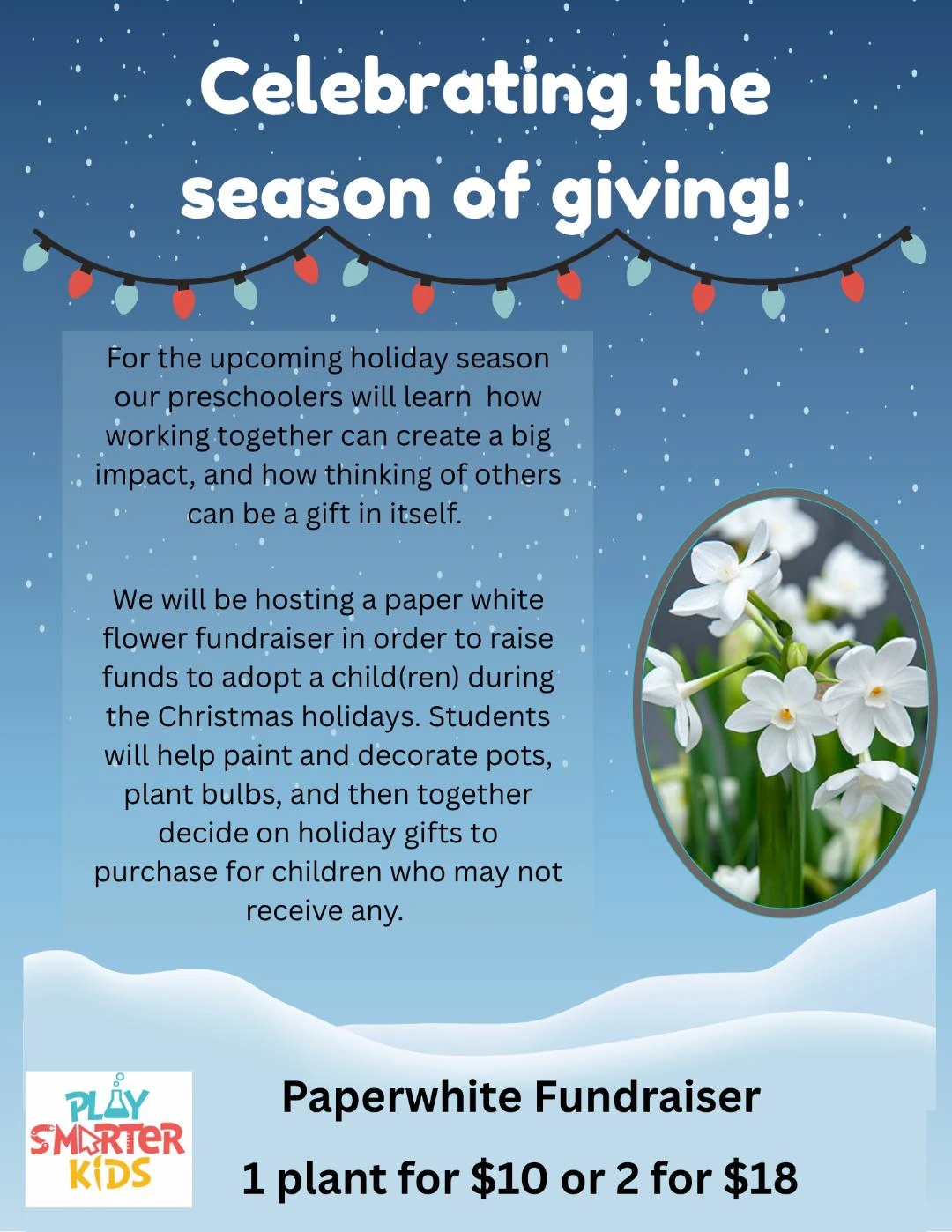 Play Smarter Kids Holiday Fundraiser