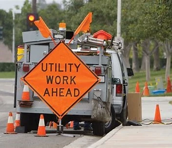 Utility work on US-2 at Evergreen Street